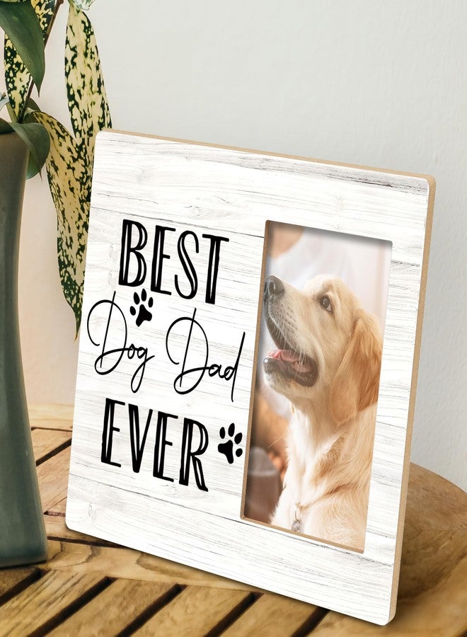 SRADMO Dog Dad Gifts - Best Dog Dad Ever 10x8 inch Wooden Tabletop Photo Frame - Image 4